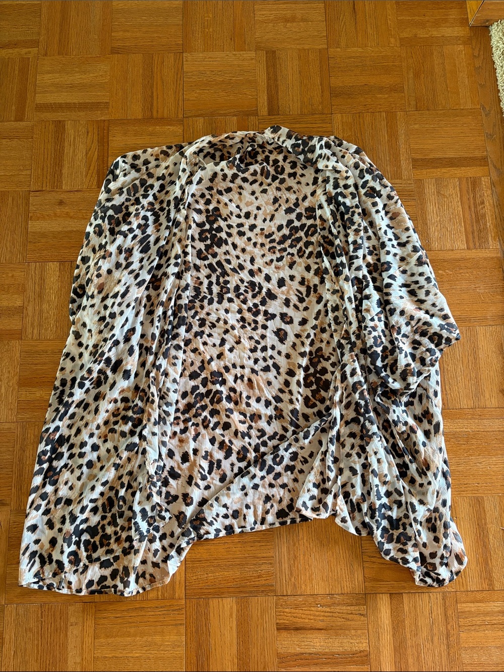 Aerie Leopard Print Open Front Cardigan - Neutral Tones